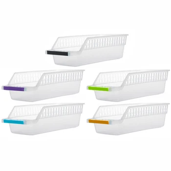 

Kitchen Fridge Space Saver Organizer Drawer Type Plastic Fruit Vegetable Basket With Handle Design Food Storage Organizer #73