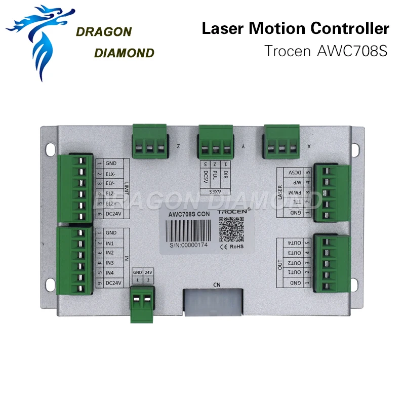 Trocen AWC708S CO2 лазерный контроллер платы карты системы для лазерной гравировальная и режущая машина