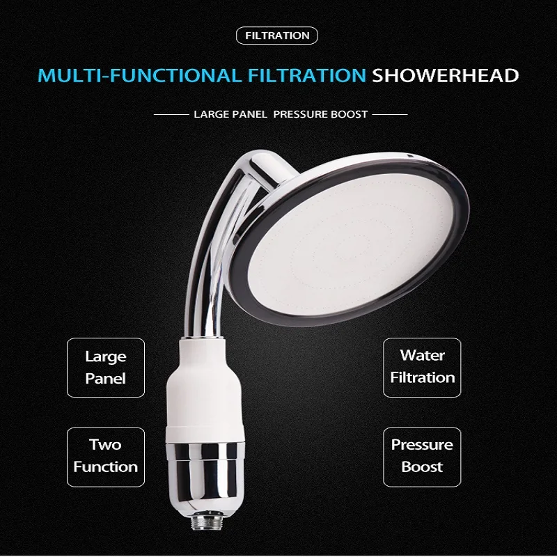 Multi Fuctional Big Handheld Shower Head 5.7 Inch Pressure Boost Waterfall Shower heads Water