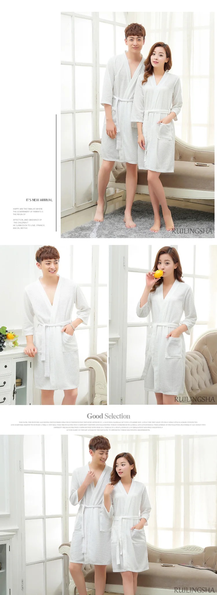 Men Summer Sleeping Robe Long Japanese Bathrobe Solid Men's Bath Robes Plus Size Thick Fabric Bath Wearing Clothing 2018 New (9)
