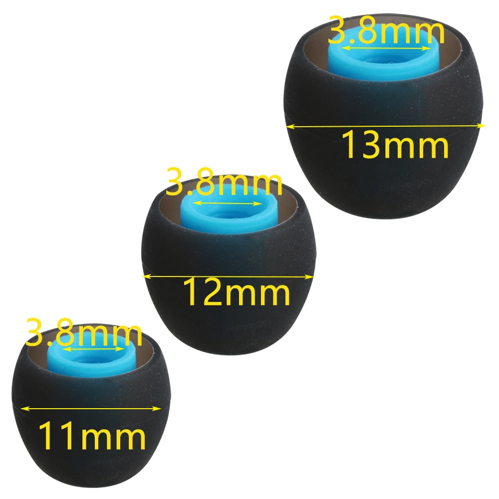 12 шт 3,8 мм наушники-вкладыши, накладки для наушников, силиконовые резиновые амбушюры для наушников