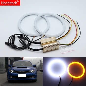 

for Subaru Impreza WRX STI 2007- 2011 White & Amber Dual color Cotton LED Angel eyes kit halo ring DRL Turn signal light