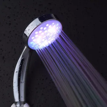 

7 Colors 5 LED Lights Shower Head Romantic Automatic Magic Handing Rainfall Shower Head Single Round Head Drop Shipping