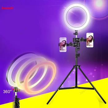 

Photography LED Selfie Ring Light 26cm Equipment Outdoor selfie Oracle Multi-seat For Makeup Video Live Studio CD50 T07 A