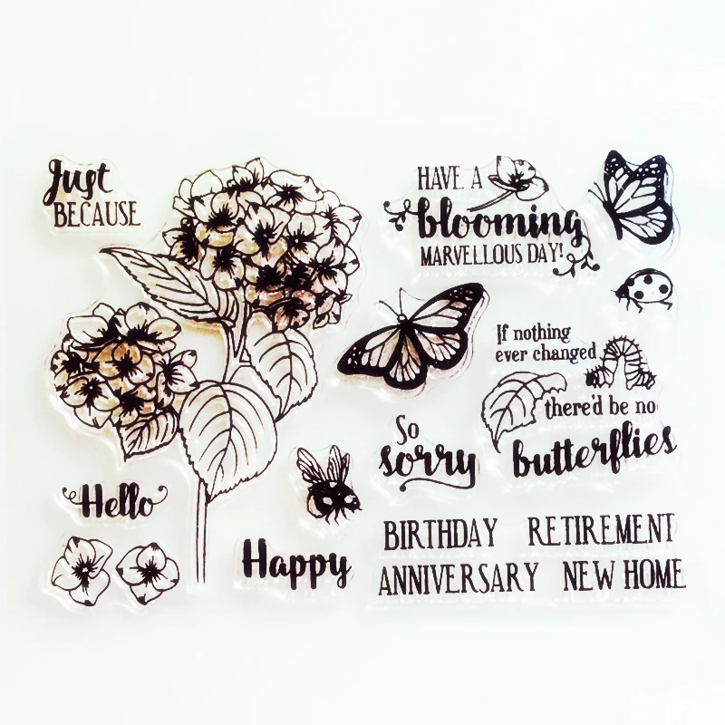 

YLCS347 Flower Silicone Clear Stamps For Scrapbooking DIY Photo Album Cards Decoration Transparent Stamp Craft Clear Stamp Tool