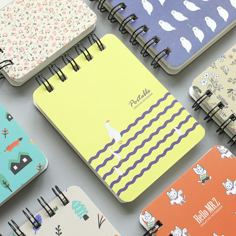 Korean stationery cartoon mini coil this cute notebook student study