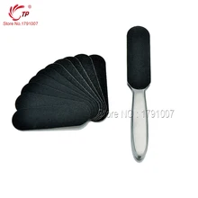 Pedicure Manicure Tool Feet Care Stainless Metal Handle + 10pcs Black Sanding Cloth High Level Foot Rasp Alicate de Cuticula