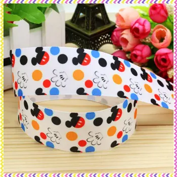 

1.5'' Free shipping mickey printed grosgrain ribbon hairbow headwear party decoration diy wholesale OEM 38mm P4980