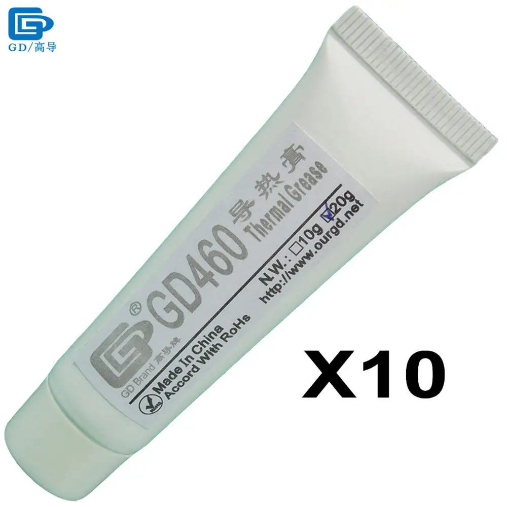 

GD460 Thermal Conductive Grease Paste Silicone Plaster Heat Sink Compound 10 Pieces Net Weight 20 Grams Silver For LED CPU ST20