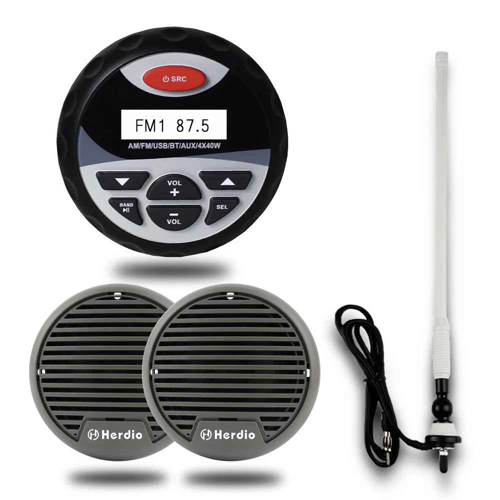 Marine Waterproof Stereo FM AM Radio Receiver Car MP3 Player 3 inch