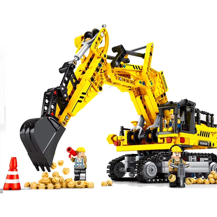 

Genuine SEMBO 701802 841Pcs City Technic Engineer Excavator Truck Compatible Technic Building Block Toys For Children