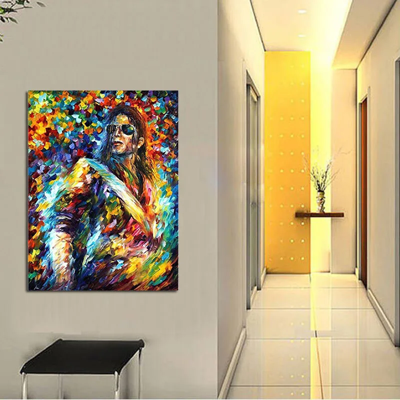 Michael Jackson palette Knife Modern Fine Art Portrait Oil Painting On
