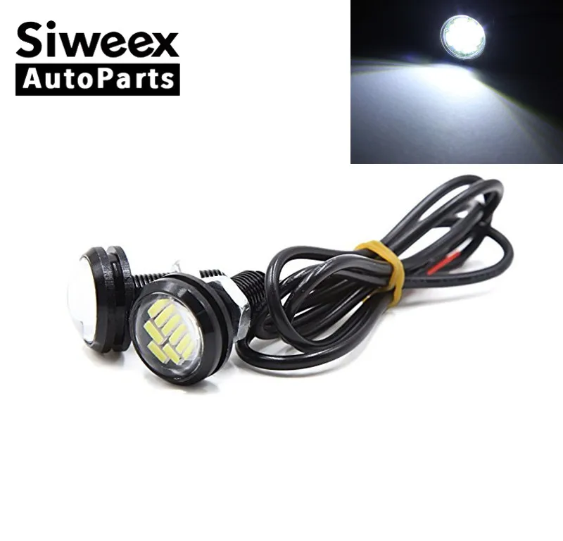 

2x White 23mm 4014 12 SMD Eagle Eye LED Motor Daytime Running Backup Turn Signal Light Car Auto License Plate Lamps