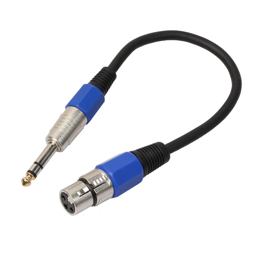 Высококачественный серебристый 3 контактный Переходник XLR мама к 1/4 &quot6 35 мм