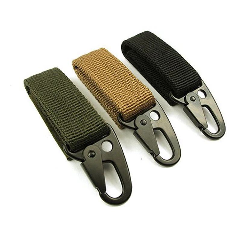 Free Shipping+Wholesale webbing backpack bushcraft attach belt clip kit carabiner strap
