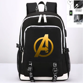 

Anime Backpack The Superhero Teenagers USB Charging Laptop Shoulder Bags Student Bookbag Men Travel bag women backpack