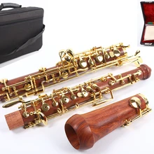 Профессиональный oboe C Ключ левый F резонансный корпус из палисандра позолоченный ключ Профессиональный Чехол oboe#04