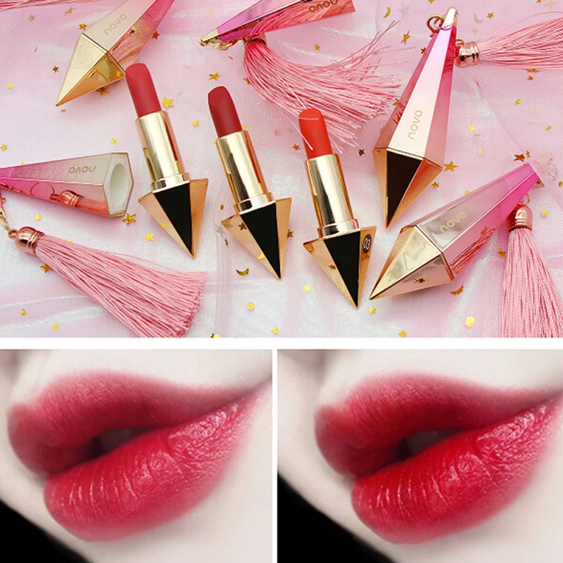Diamond Brighte matte Lipstick Waterproof Long-Lasting lips tint Pigment Makeup Lasting Moisture Moist 6 Colors
