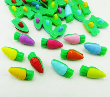 

50PCS MIXED carrot BUTTONS decoration Plastic toy coat boots sewing clothes accessory KID CARTOON diy button P-172G