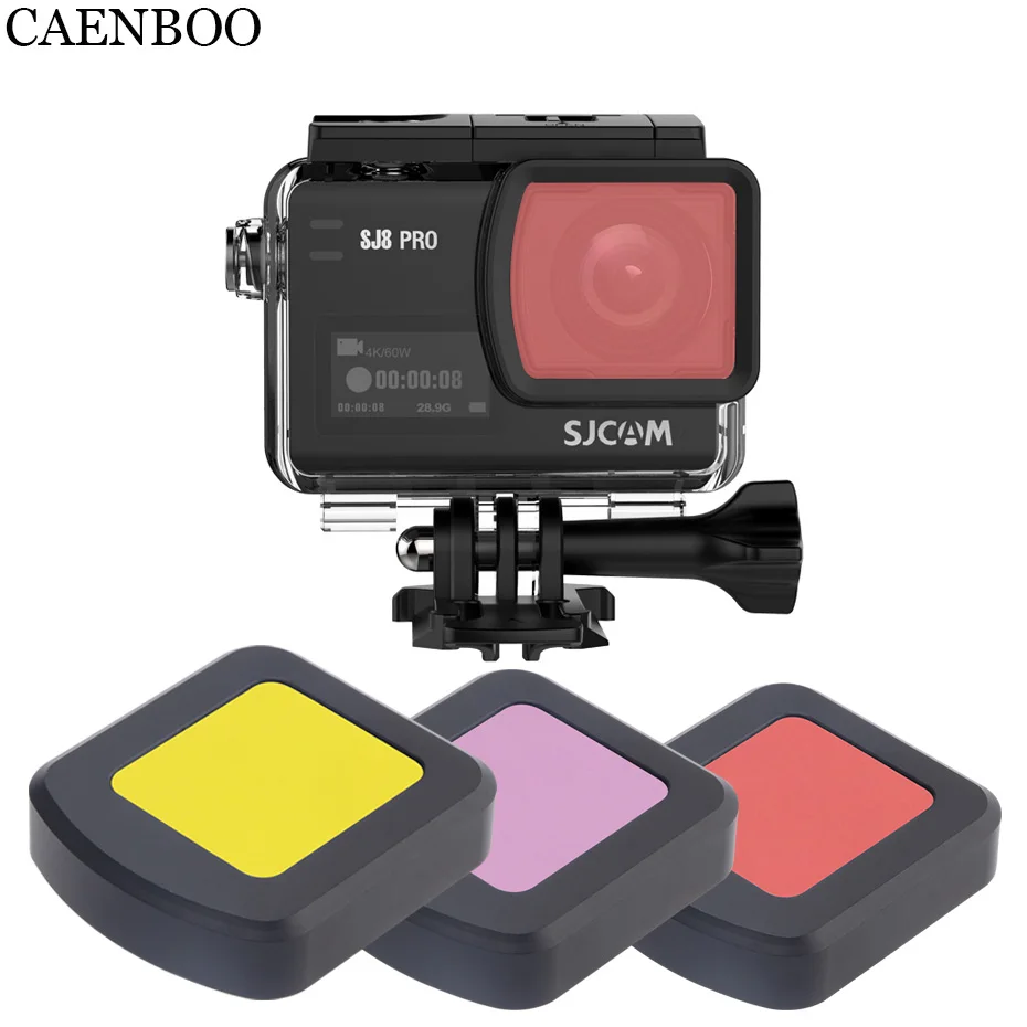 Фильтр для экшн камеры CAENBOO цвет желтый красный HD SJCAM SJ8 4K Pro/Plus/Air Series