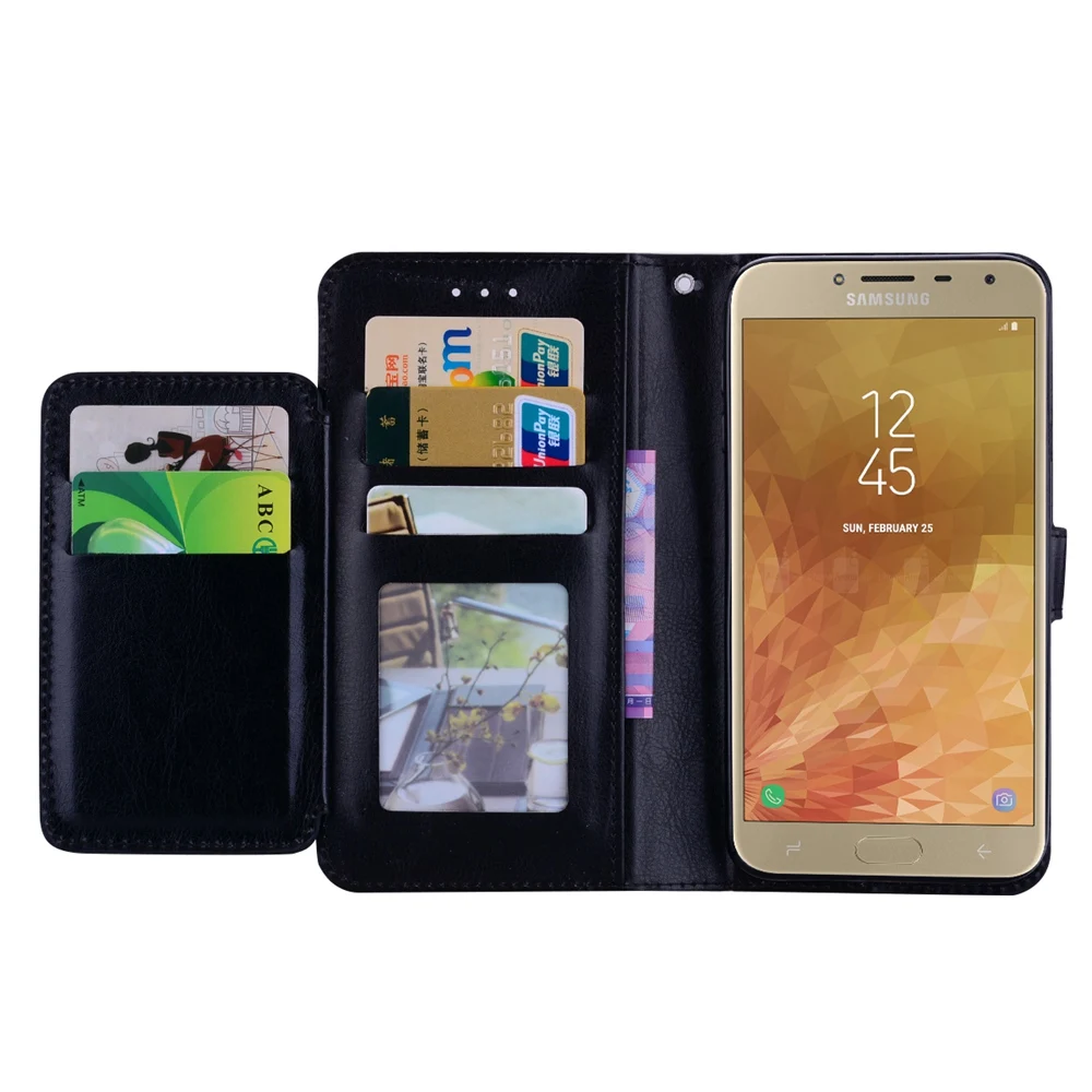 Роскошные 5 карт чехол-портмоне с держателем для карт чехол для Galaxy J6 J4 J6 плюс A7 A8 A9 из искусственной кожи чехол-книжка Чехол-портмоне с застежкой для телефона Капа