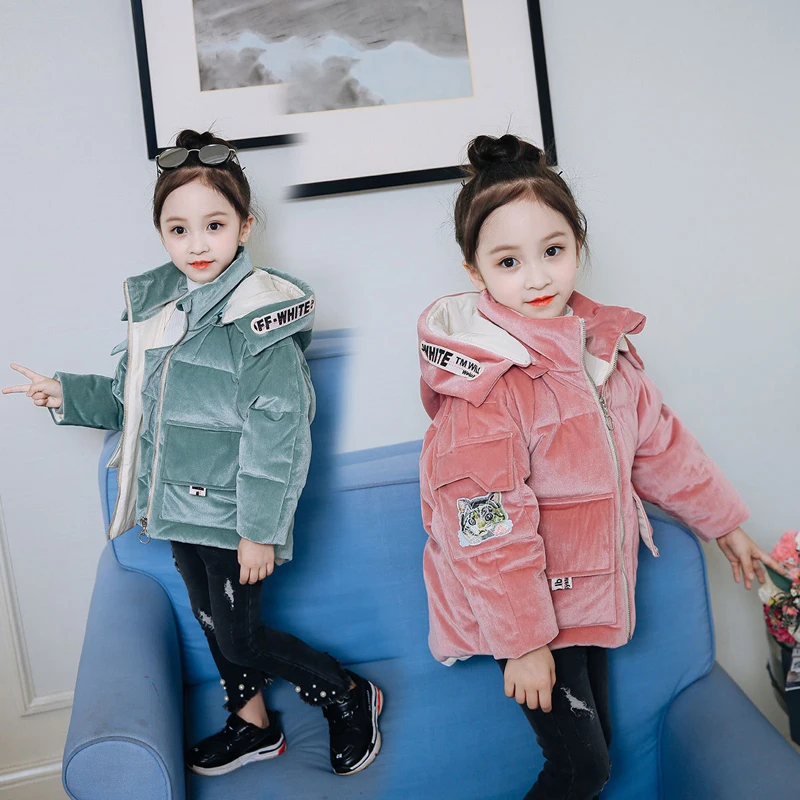 

Children's Winter Jackets For Girls Floral Duck down Thick Girls Coat Casual Autumn Teenage Girls Clothing For 3 4 5 6 7 8 Years