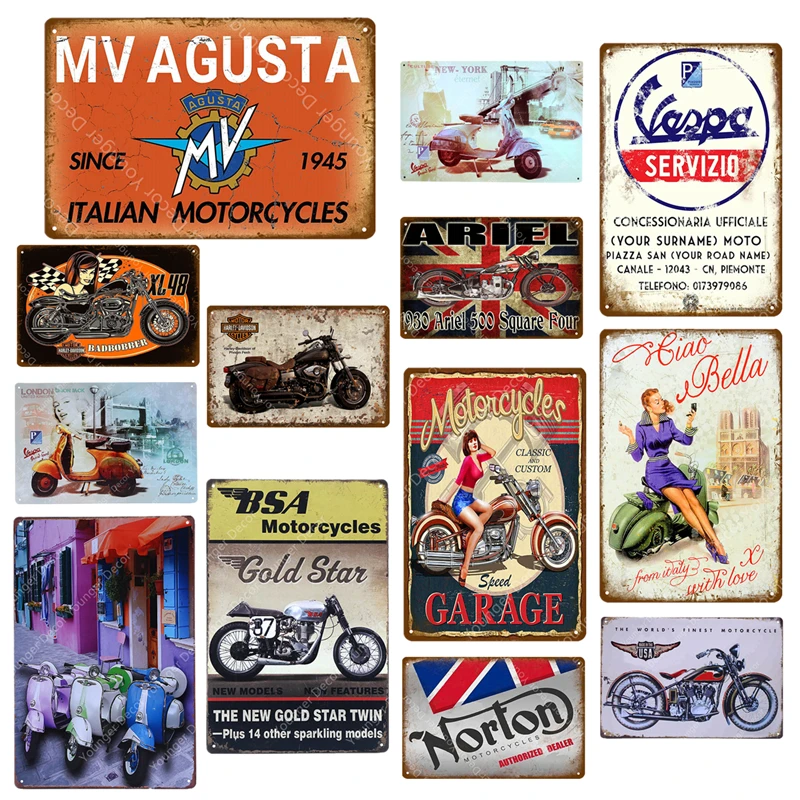 Vespa электромобиль металлические знаки Ариэль мВ агста двигатель автомобиля