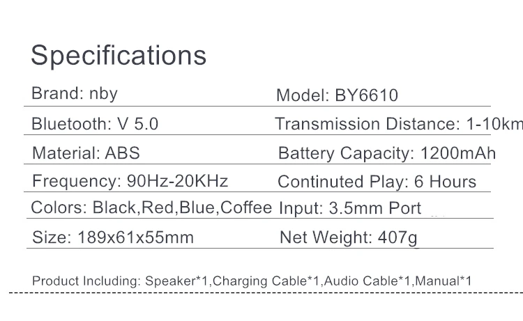 BY6610 Портативный 10 Вт динамик беспроводной открытый Bluetooth динамик 3D стерео объемный громкий динамик звуковая система Динамик s компьютер