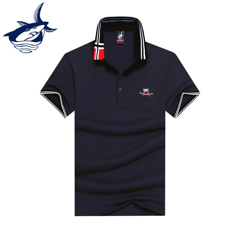 

2017 New arrival fashion men polo shirt brand Tace & Shark men camisa masculina cotton breathable yachting shark men polo shirt