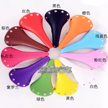 

Q293 Bicycle saddle road bike seat cushion color seat package retro Liu nail waterproof seat saddle accessories