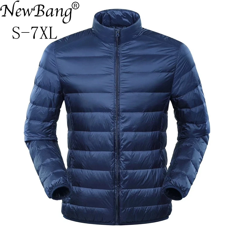 NewBang Plus 6XL 7XL Down Jacket Men's Large Size Ultra Light Down Jacket Men Duck Down Windbreaker Lightweight Feather Coats white puffer jacket