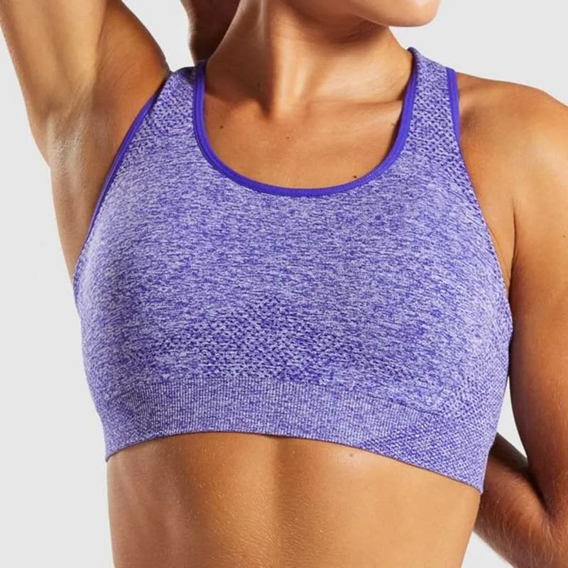 SALSPOR, женские энергетические Бесшовные Спортивные бюстгальтеры, для спортзала, высокая эластичность, дышащий, для фитнеса, Топ для женщин, пуш-ап, для бега, йоги, бюстгальтеры для женщин - Цвет: Purple