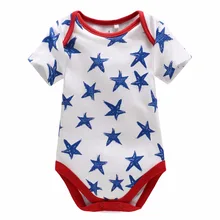 בגדי תינוק bodysuits בגדי תינוק פס 100% מכתב כותנה קיץ