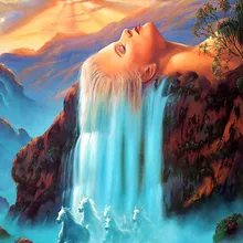 Пользовательские Алмазная вышивка стразами красота водопад лошадь пейзаж 5D алмазная живопись eigen foto Алмазная картина Полная площадь