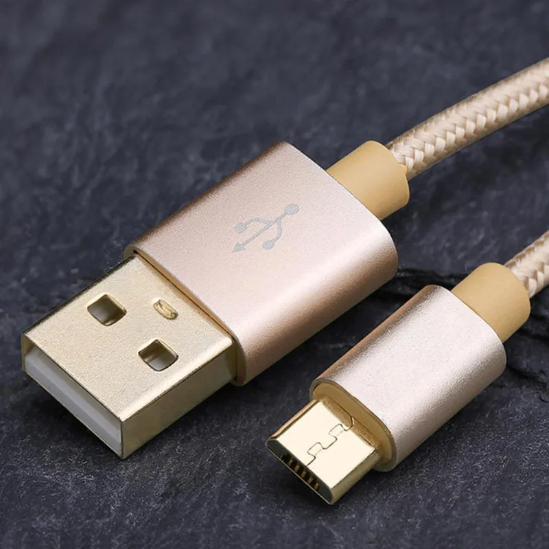 Android Calbes V8 позолоченный кабель Micro Usb для быстрой зарядки мобильных телефонов 0,2 м/1 м/2 м/3 м Прямая поставка OFC-Z08