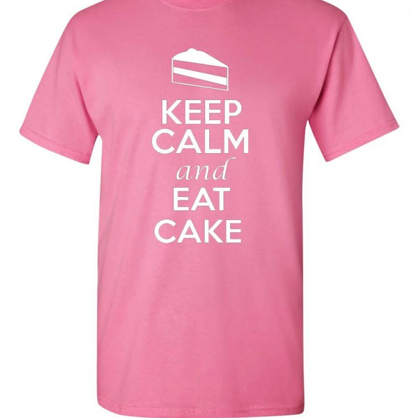 Keep Calm and Eat Cake Adult Novelty T-Shirt Tee (2)