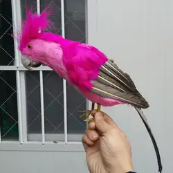 Около 40 см красочные перья попугай птица, модели ручной работы, полиэтилен и перья попугай опору, украшение дома игрушка в подарок w3956