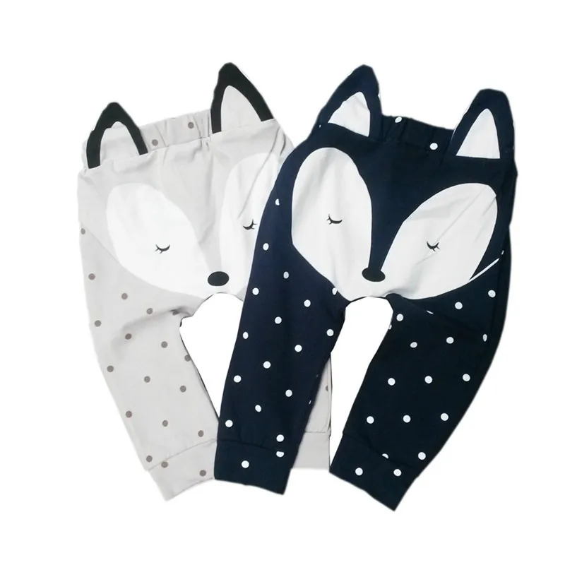 

Baby Boys Girls Harem Pants Kids Clothing Cotton Fashion fox printed Long Trousers Cute Loose Outfits Clothing Free Shipping