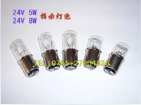 

New Top Fashion Transparent Tungsten Halogen Lamp Lampara Piloto Instrument Bulb Indicator 24v5w , Double Contact 16 36mm