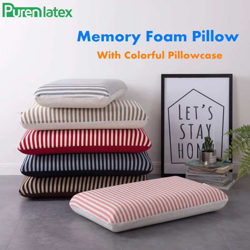 Cena PurenLatex 60*40*12 Big z pianki memory podłużne paski miękka poduszka ortopedyczna spondyloza egzema zapobiega kręgu szyjnego poduszka