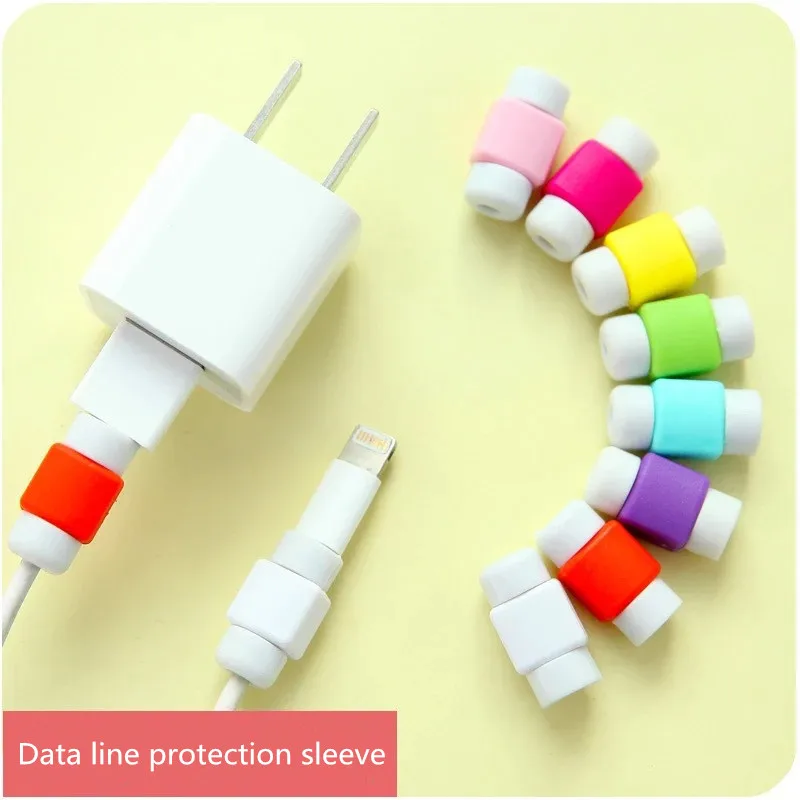 

200pcs/lot USB Cable clip Earphone Protector Colorful Earphones Cover For Apple iPhone Samsung HTC Free shipping