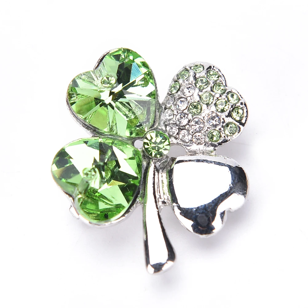 

Hot! 1Pc Sweet Vintage Green Four Leaf Clover and Rhinestones Lapel Pins or Brooches for Women or Men in Assorted Designs