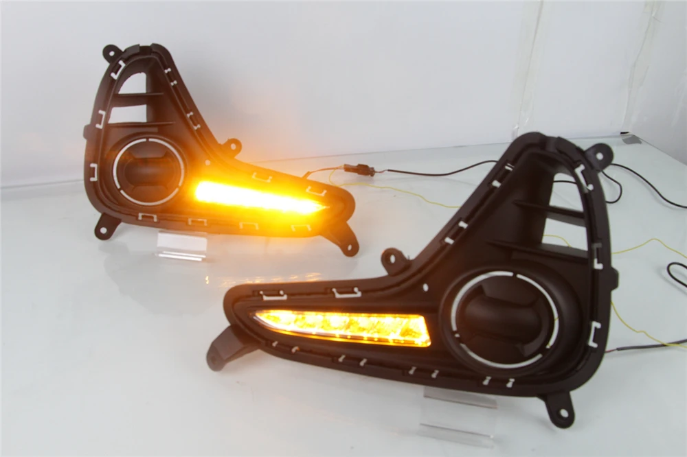 CSCSNL 1 компл светодио дный LED DRL дневные ходовые огни дневной противотуманный фонарь крышка автомобиля-Стайлинг Аксессуары для hyundai Grand i10