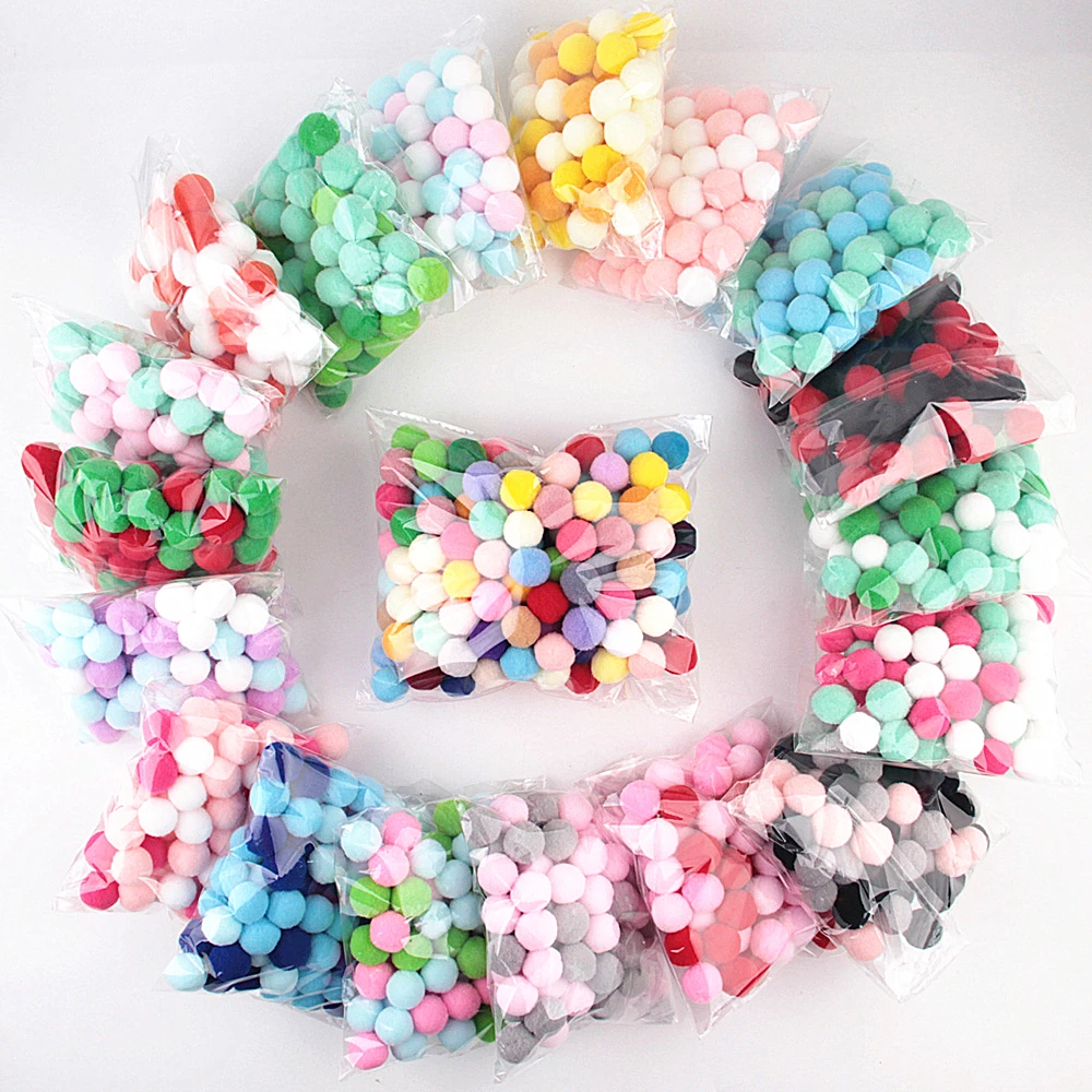 

Pompom 8mm 10/15/20/25/30mm Multi Color Fur Craft DIY Soft Pom Poms Balls Wedding Decor Sewing Cloth Ball for DIY Kids Toys