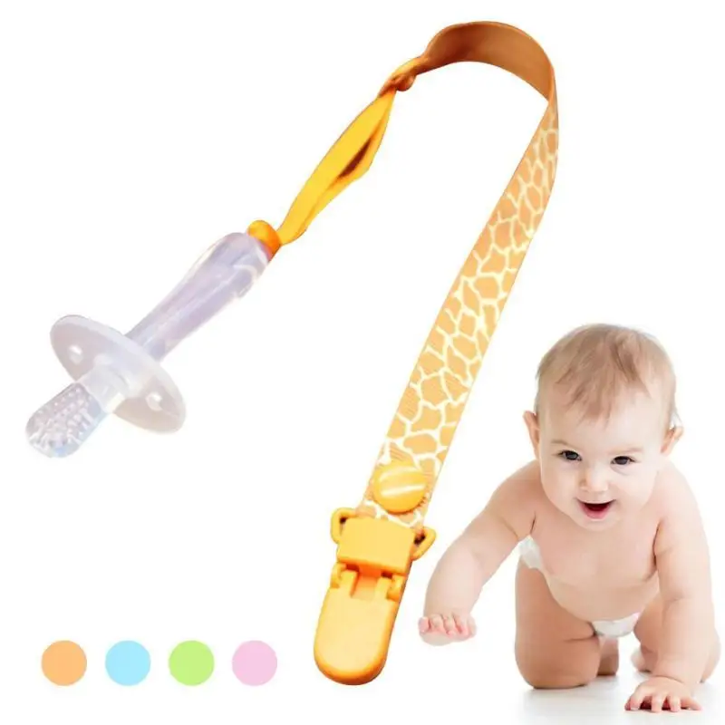 Soft baby teether Silicone baby teether with cartoon pacifier clips Safe Infant newborn Training