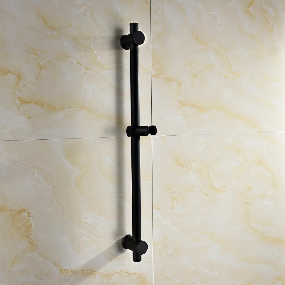 Ciencia Stainless Steel Black Shower Set With 1.5m Shower Hose Faucet Hand Sliding Bar For Bathroom Washroom
