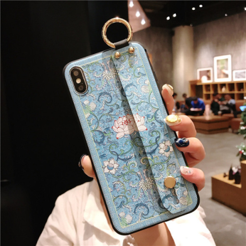 flowers Wirst Strap Soft TPU Case For iphone 7 8 6S plus Case For iphone 12 Mini 11 13 Pro X XS MAX XR  phone Holder Case