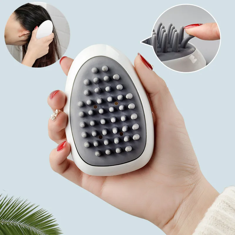 

1 Pcs Spa Slimming Massage Hair Shampoo Brush Silicone Head Body Scalp Massage Comb Shower Bath Brush Props Hair Washing Comb