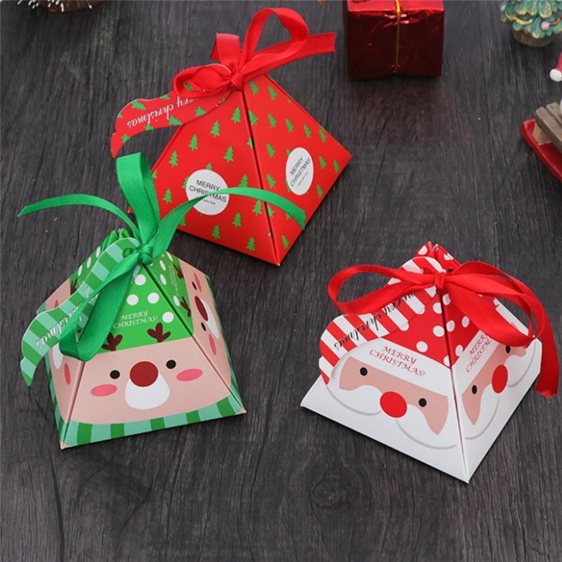 10 шт./партия коробка для конфет с колокольчиками бумажная коробка подарочная сумка Контейнер рождественские товары Navidad Рождественская елка подарочная коробка