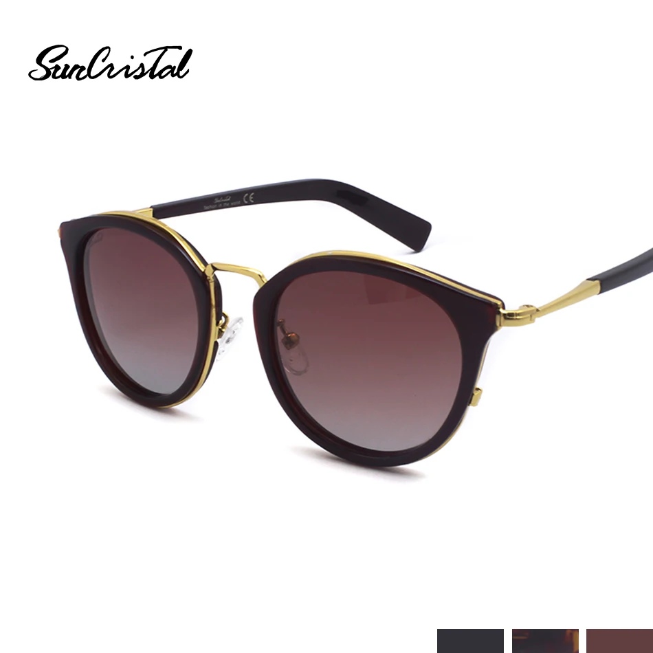 Fashion Frauen brown Designer Sonnenbrille Marke Strahl Metall Versand 1104 Eye Klassische Runde Brillen Cat Kostenloser Wine Red Dame black 1w84H